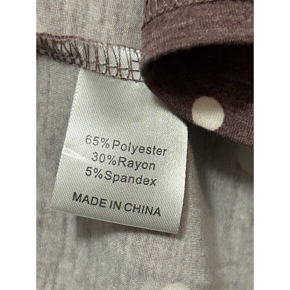 Raglan Dress Burgundy with white polka dot Women’s size XL Swing Comfy Tiered - Picture 6 of 16